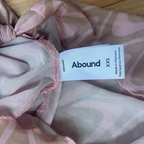 Abound Sheer Zebra Pink Long Sleeve Crop Tie Front Top XXS - Picture 3 of 3